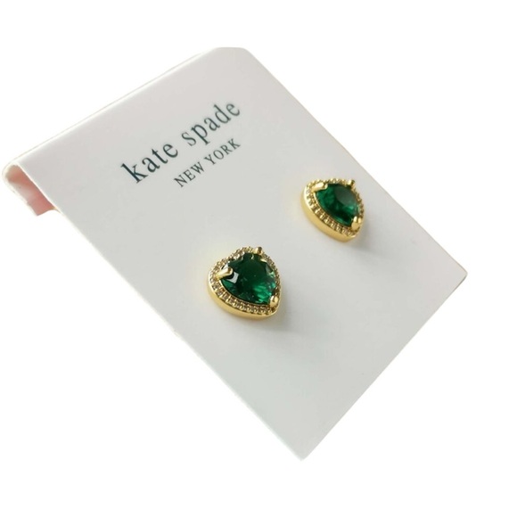 Kate Spade Emerald Heart Earrings - Picture 1 of 3